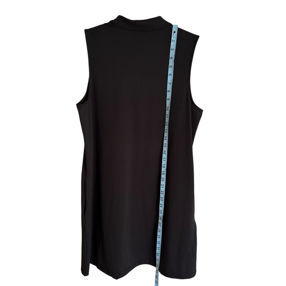 Tommy Bahama Size Large Black Sleeveless Performance Golf Dress Zip Up Pockets L - Picture 3 of 6